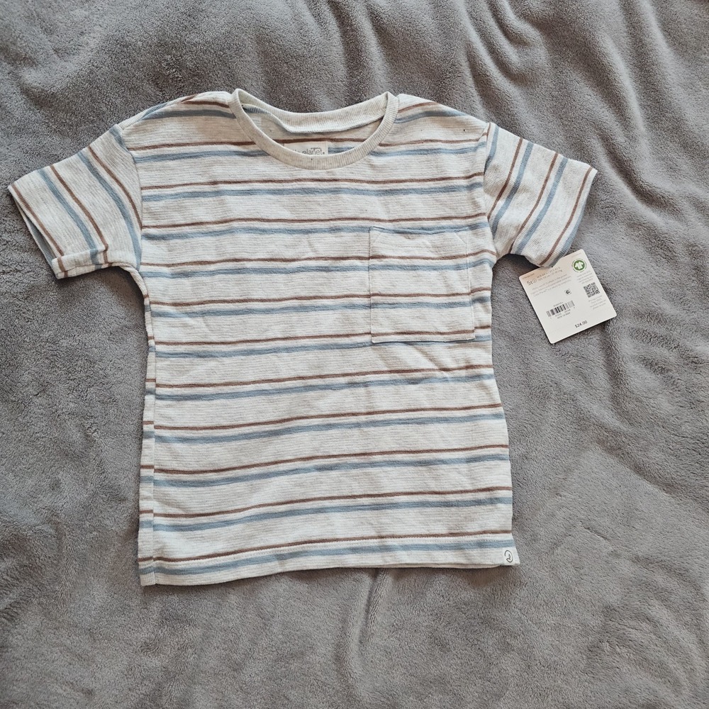 Organic‎ Little Planet By Carter's Striped Set Boy 5t NWT